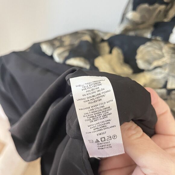 Ann Taylor Factory Sz 10 Black Gold Foil Floral Sleeveless Dress Fit & Flare - Picture 8 of 8